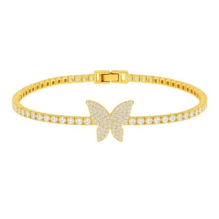 18K Gold Plated Sparkling Butterfly Zirconia Bracelet